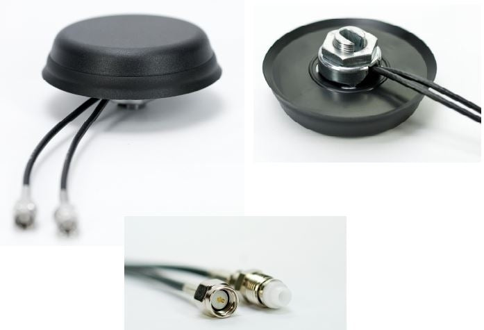 Screwable Puck Antenna with 2 Cable 2G/3G/GPS/Glonass/Bluetooth/WiFi 2,4/