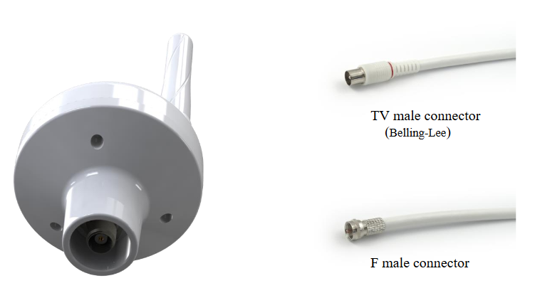 Screwable Stationary/Wall Antenna with 1 Cable DVB/T/