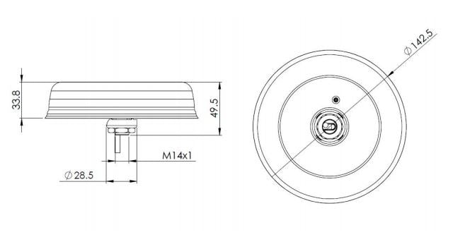 Screwable Puck Antenna with 2 Cable 2G/3G/4G/Bluetooth/WiFi 2,4/