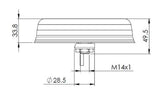 Verschraubbare Puckantenne mit 4 Kabel 2G/3G/4G/GPS/Bluetooth/WiFi 2,4/