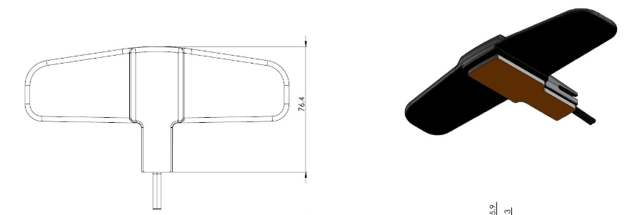 Adhesive Inside Glass Antenna with 2 Cable 2G/3G/4G/GPS/